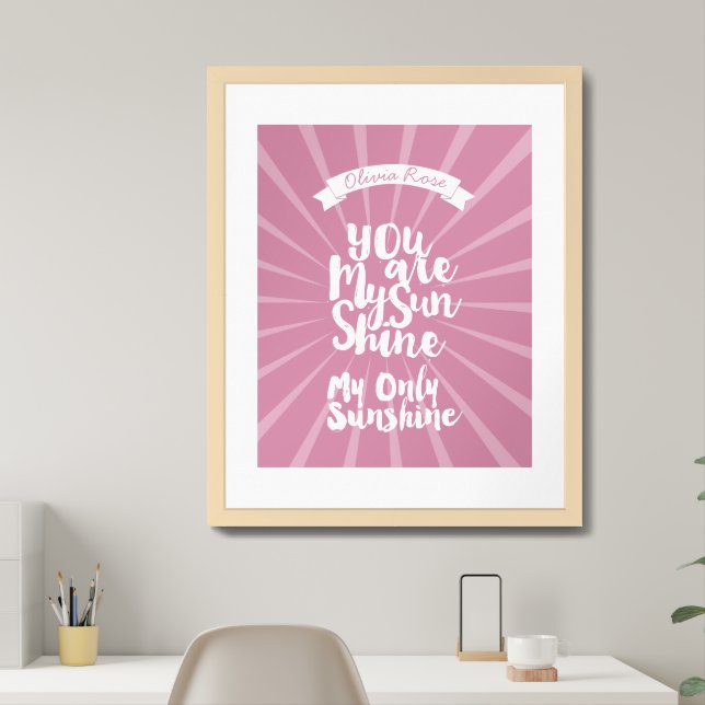You are My Sunshine Make My Only Sunshine Framed Art (Home Office)