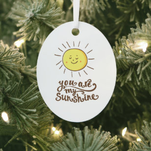 Baby You Are My Sunshine Sunflower Yoda Christmas Ceramic Ornament