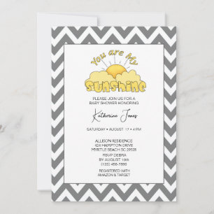 You Are My Sunshine Neutral Baby Shower Invitation