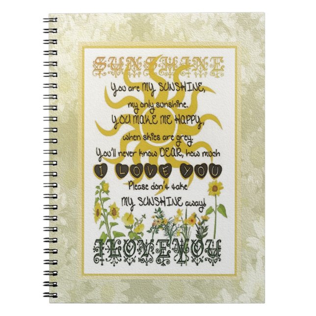 You are my sunshine notebook (Front)