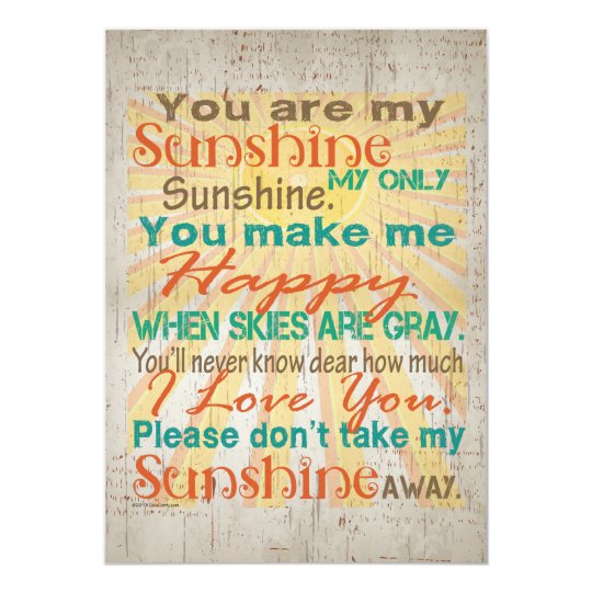 You are my Sunshine Orange/Teal/Cream Card