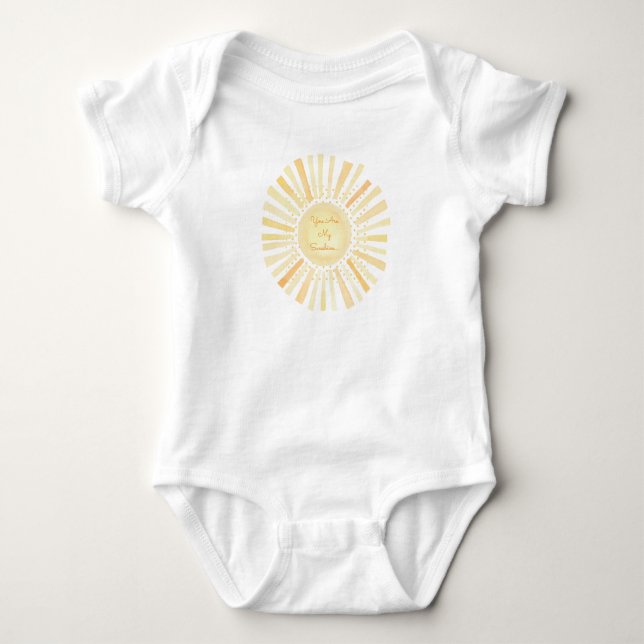 You Are My Sunshine Orange Yellow White Baby Baby Bodysuit (Front)