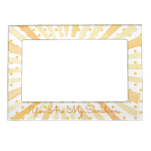 You Are My Sunshine Orange Yellow White Polkadots Magnetic Frame