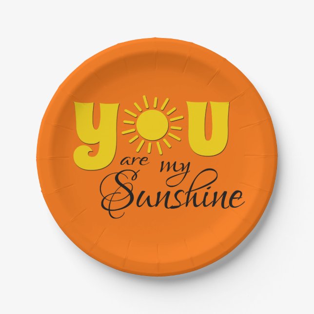 You are my sunshine paper plates (Front)