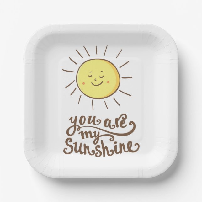 You Are My Sunshine Paper Plates (Front)