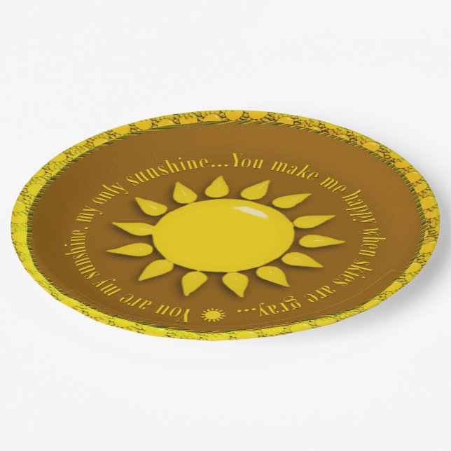 You Are My Sunshine Paper Plates (Angled)