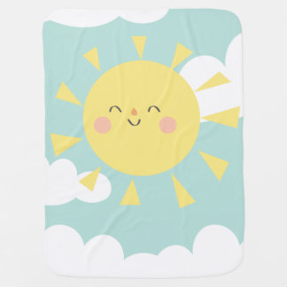 You Are My Sunshine Pastel Cloud Baby Blanket