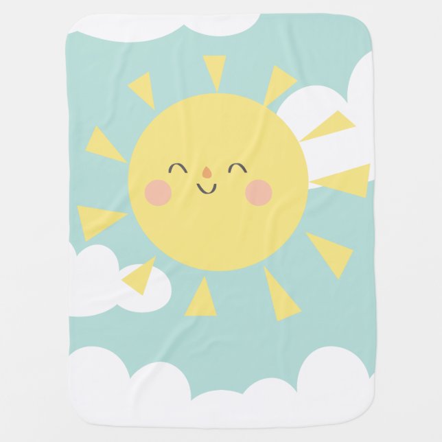 You Are My Sunshine Pastel Cloud Baby Blanket (Front)