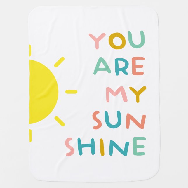 You Are My Sunshine Pastels Baby Blanket (Front)