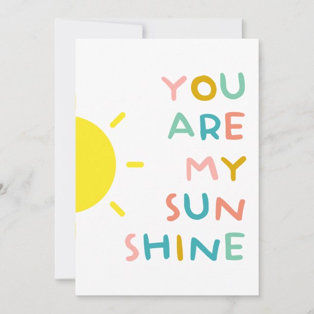 You Are My Sunshine Pastels Card (Front)