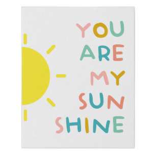 You Are My Sunshine Pastels Faux Canvas Print