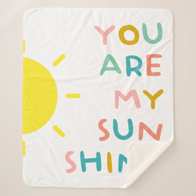 You Are My Sunshine Pastels Sherpa Blanket (Front)
