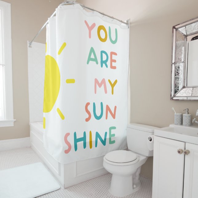 You Are My Sunshine Pastels Shower Curtain (In Situ)