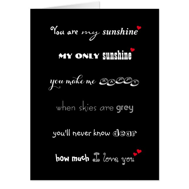 You Are My Sunshine Personalized Big Jumbo Card (Front)