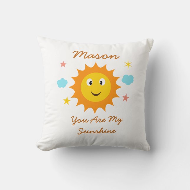 You Are My Sunshine Personalized Nursery  Throw Pillow (Front)