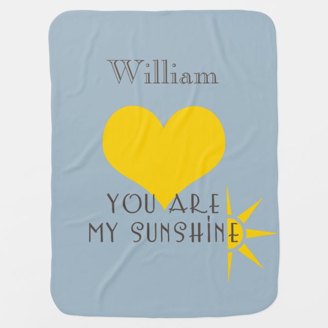 You Are My Sunshine Personalized Receiving Blanket (Front)