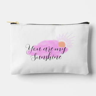 you are my sunshine pink purple sun rays clouds accessory pouch