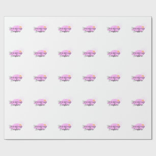 you are my sunshine pink purple sun rays clouds wrapping paper