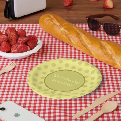 You Are My Sunshine Polka Dot Paper Plates