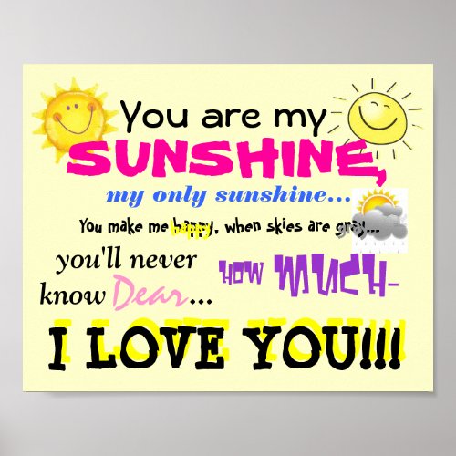 You are my Sunshine Poster