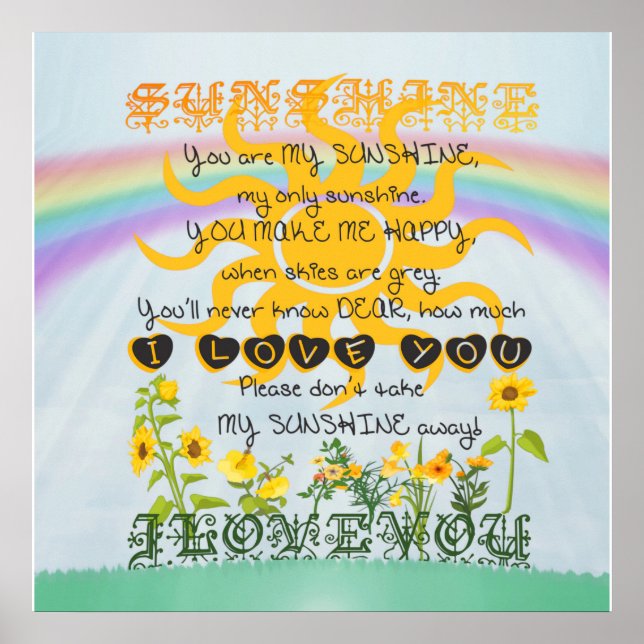 You Are My Sunshine Poster (Front)