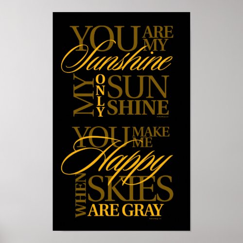 You Are My Sunshine Poster