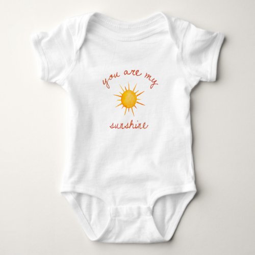 You Are My Sunshine Quote Art Baby Bodysuit