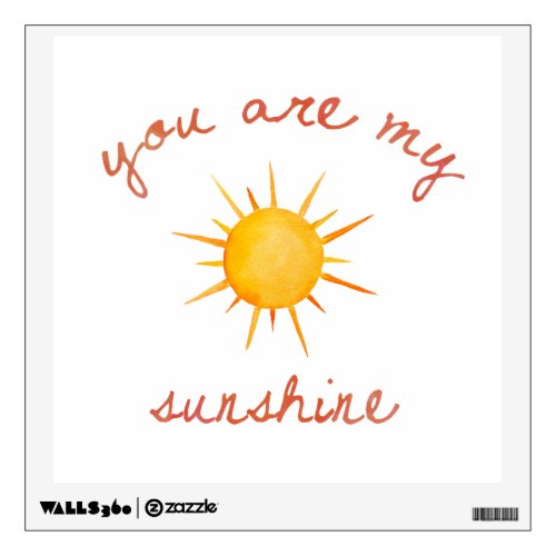 You Are My Sunshine Quote Art Wall Sticker