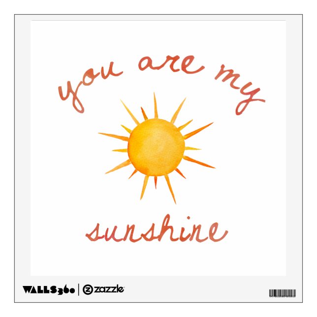 You Are My Sunshine Quote Art Wall Sticker (Front)