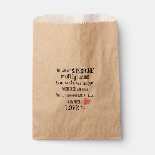You are my Sunshine Quote Favor Bag (Front)