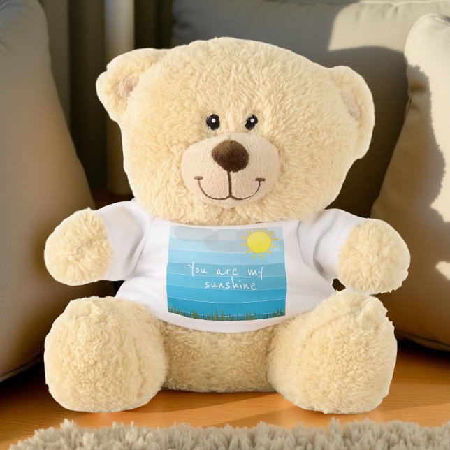 You Are My Sunshine Quote Sun & Clouds Cute Teddy Bear (Creator Uploaded)