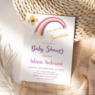 "You Are My Sunshine" Rainbow Baby Shower Invitation