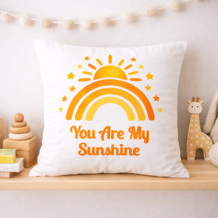 You Are My Sunshine Rainbow Baby Shower Throw Pillow