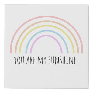 You are my sunshine rainbow faux canvas print