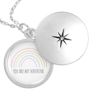 You are my sunshine rainbow locket necklace