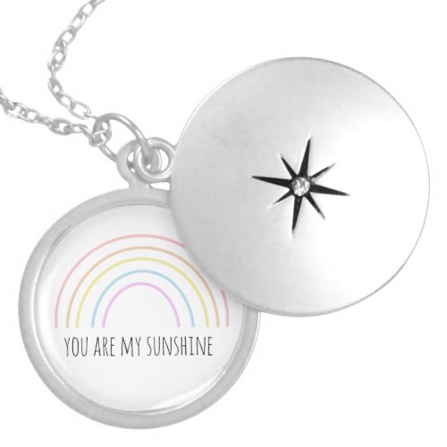 You are my sunshine rainbow locket necklace