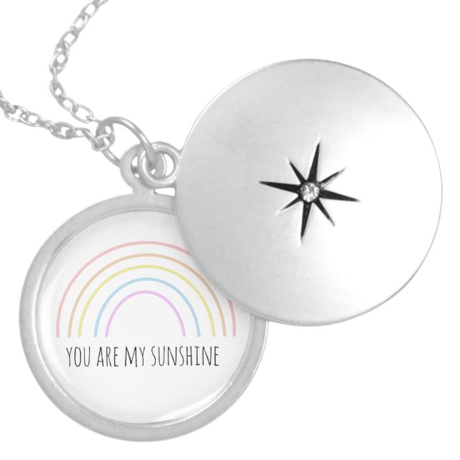 You are my sunshine rainbow locket necklace (Front)