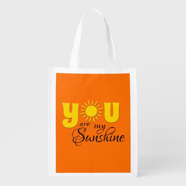 You are my sunshine reusable grocery bag (Front)