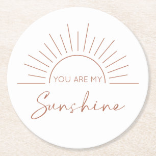You Are My Sunshine Round Paper Coaster