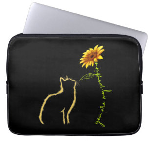 You Are My Sunshine Shirt, Cute Cat And Sunflower Laptop Sleeve