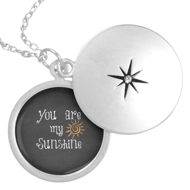 You are My Sunshine Silver Plated Necklace (Front)