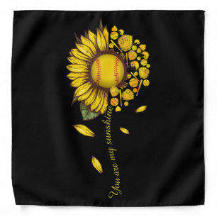 You Are My Sunshine Softball Sunflower Bandana