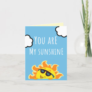 'You Are My Sunshine' Sun Illustration Cute Sky Letterpress Thank You Card