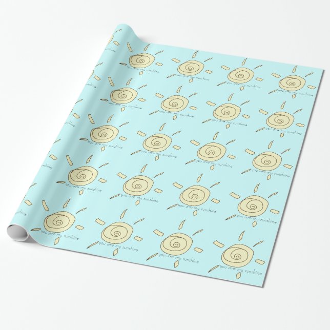 You Are My Sunshine Sun Wrapping Paper (Unrolled)