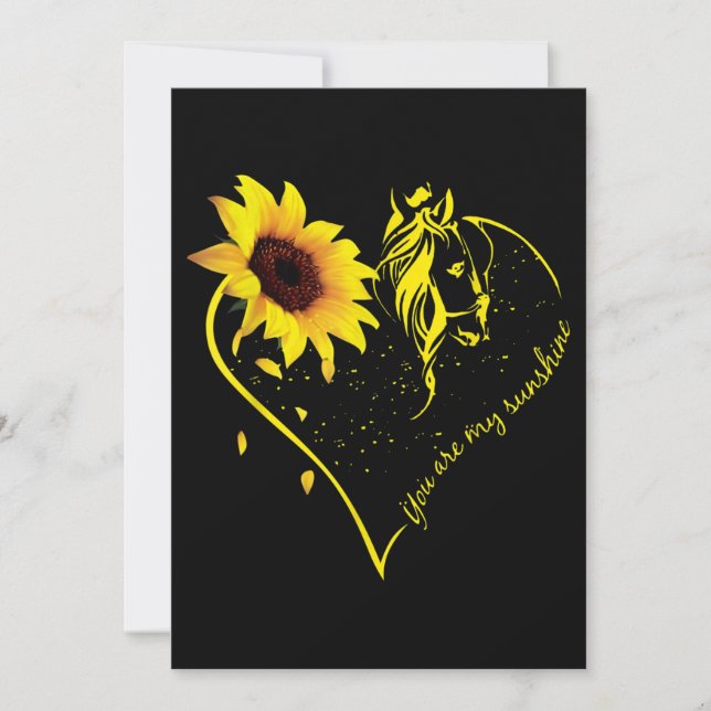 You Are My Sunshine Sunflower And Horse Invitation (Front)