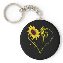You Are My Sunshine Sunflower And Horse Keychain
