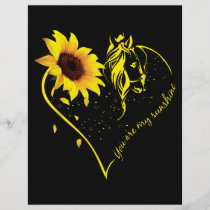 You Are My Sunshine Sunflower And Horse Letterhead