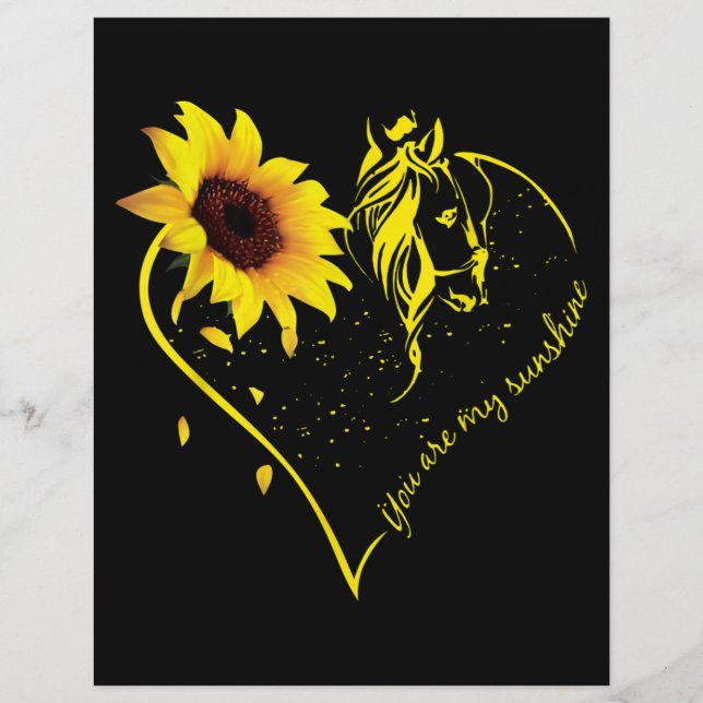 You Are My Sunshine Sunflower And Horse Letterhead (Front)