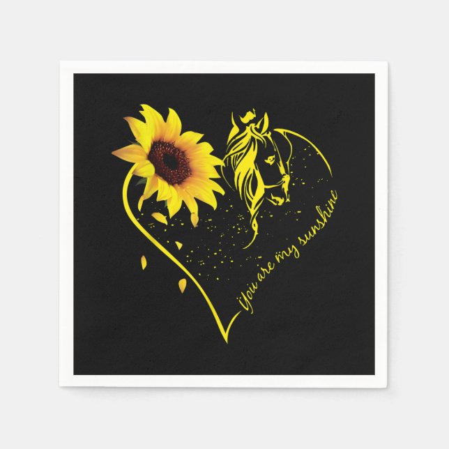 You Are My Sunshine Sunflower And Horse Napkins (Front)