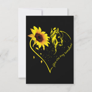 You Are My Sunshine Sunflower And Horse Note Card